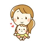 Cute mother and baby icon