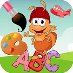 ABC coloring pages painting for kids learning icon