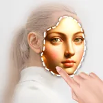 Cut and paste photo sticker icon