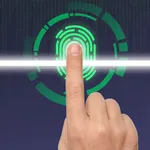 Lie detector fingerprint scanner simulator icon