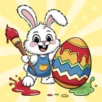 Easter eggs coloring pages for icon