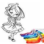Paint and drawing princesses icon