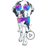 Animated Dotted Dog Stickers icon