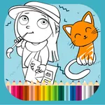 Coloring book and learn icon