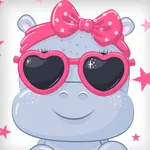 Cute Hippo Stickers icon