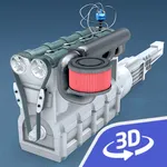 Four-stroke Otto engine 3D icon