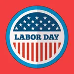 Labor Day - USA text stickers icon