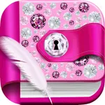 Diamond Diary Notes With Lock icon