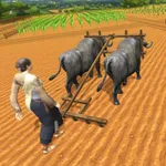 Village Farmers Plowing Harves icon