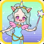 Princess coloring book drawing icon