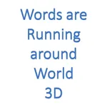 Words are running around world icon