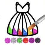 Glitter Dress Coloring Game icon