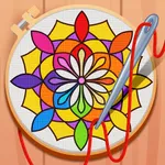 Cross Stitch Coloring Mandala icon