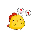 Cute stickers of chicken icon