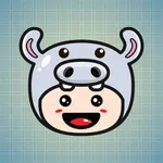 Sticker Me Hippo Mascot Boy icon