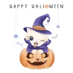 Watercolor Halloween Stickers- icon