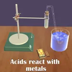 Acids react with metals icon
