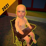 Scary Baby Kid in 3D Yellow icon