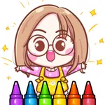 glitter dolls coloring icon