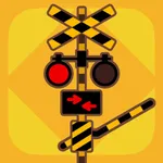 Railroad crossing play icon