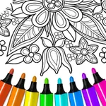 Flower mandala coloringbook icon