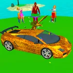 Golden Car Run 3D icon