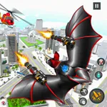 Flying Bat Car Robot Games icon