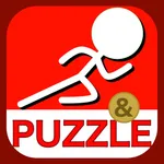 puzzle and stick figure icon