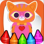 Coloring Super Cat Cute icon