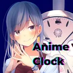 Anime Clock. Kawaii girl gif icon