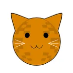 red tabby cat ball sticker icon