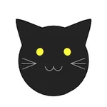 black cat ball sticker icon