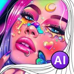 Glitter Coloring Book With Ai icon