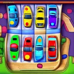 Jigsaw puzzle cars logic game icon