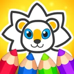 Animal coloring book for color icon