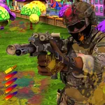 Paintball shoot 3d color war icon