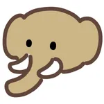 cute mammoth sticker icon