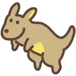 cute kangaroo sticker icon