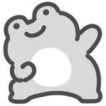 gray frog sticker icon