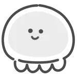 gray jellyfish sticker icon