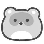 gray raccoon sticker icon