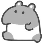 gray tapir sticker icon