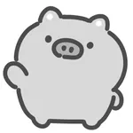 gray pig sticker icon