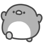 gray penguin sticker icon