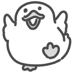 gray duck sticker icon