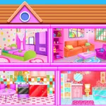 Doll House dress up Girl home icon