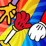 Amazing paper hand circus icon