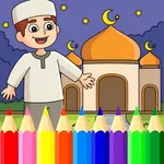 Muslim colouring book icon
