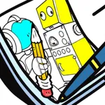 Draw Cool Smiley robot icon