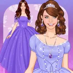 Purple princess dress up icon